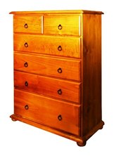 Quality Made Solid Pine 6 draw tallboy with Metal Draw Runners