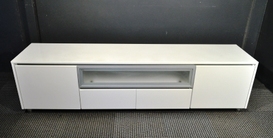 High Gloss TV Entertainment Unit Frosted Glass Dimensions: W2200mm x D480 x H580 Available in White or Black